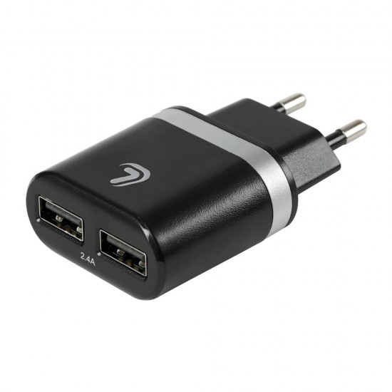 Lampa – Φορτιστής Πρίζας 220V σε 2 USB 5V 2.4A για Κινητά Smartphones Tablet Universal – 1 Τεμ. (L3894.9/T)