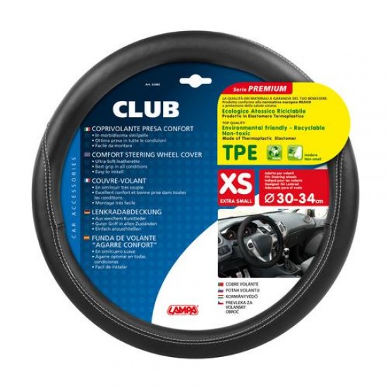 Lampa - Κάλυμμα Τιμονιού Αυτοκινήτου Club 30-34cm υλικό Ultra Soft Skeentex Άοσμο Αεριζόμενες Αγωνιστικές Λαβές Κόκκινο για Επιβατικά Αυτοκίνητα - 1 τεμ. (L3298.2)