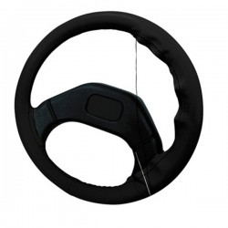 Lampa Κάλυμμα Τιμονιού Αυτοκινήτου Standard Leather Top Grip Δετό 37-39εκ. Άοσμο Γνήσιο Δέρμα ενιαίο Μαύρο 1-τεμ. (L3301.1)