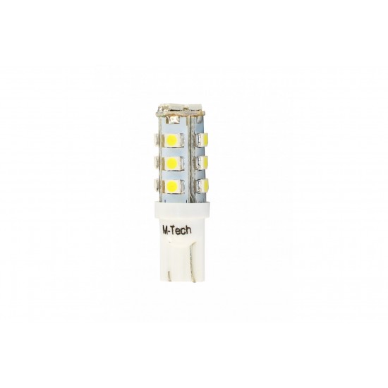 T10 W5W 12V W2,1x9,5d LED 16xSMD3528 ΛΕΥΚΟ (ΚΑΡΦΩΤΟ ΑΚΑΛΥΚΟ) BLISTER 2ΤΕΜ. M-TECH