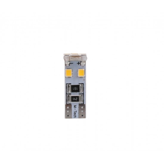 T10 W5W 12V W2,1x9,5d LED 8xSMD3528 ΛΕΥΚΟ (ΚΑΡΦΩΤΟ CAN-BUS) BLISTER 2ΤΕΜ. M-TECH