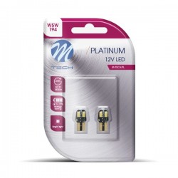 T10 W5W 12V W2.1x9.5d 12VDC 1,6W 4xSMD5630 LED ΛΕΥΚΟ CAN-BUS BLISTER 2ΤΕΜ. M-TECH