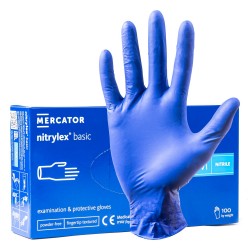 Amio - ΓΑΝΤΙΑ ΝΙΤΡΙΛΙΟΥ MERCATOR NITRYLEX BASIC ΣΕ ΜΠΛΕ ΧΡΩΜΑ MEDIUM (M) - 100 ΤΕΜ. (MER02957/AM)