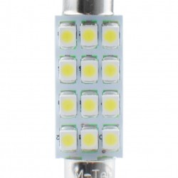 ΛΑΜΠΑΚΙΑ ΠΛΑΦΟΝΙΕΡΑΣ C5W/C10W 12V 0,96W SV8,5 41mm PREMIUM LED 12xSMD3528 ΛΕΥΚΟ 1ΤΕΜ.