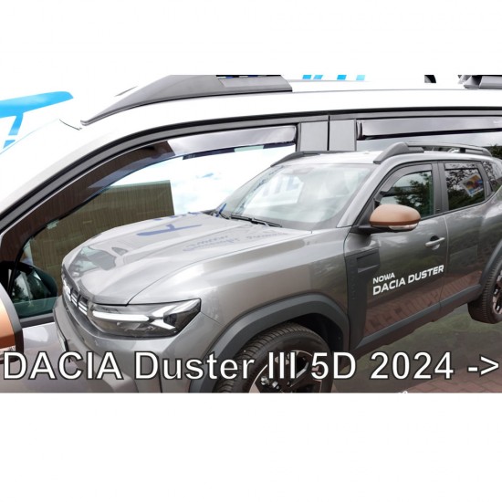 ΑΝΕΜΟΘΡΑΥΣΤΕΣ ΓΙΑ DACIA DUSTER 5D 2024+ ΣΕΤ ΑΥΤΟΚΙΝΗΤΟΥ ΑΠΟ ΕΥΚΑΜΠΤΟ ΦΙΜΕ ΠΛΑΣΤΙΚΟ HEKO - 4 ΤΕΜ