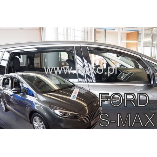 ΑΝΕΜΟΘΡΑΥΣΤΕΣ ΓΙΑ FORD S-MAX 2016+ ΣΕΤ ΑΥΤΟΚΙΝΗΤΟΥ ΑΠΟ ΕΥΚΑΜΠΤΟ ΦΙΜΕ ΠΛΑΣΤΙΚΟ HEKO - 4 ΤΕΜ.