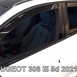 ΑΝΕΜΟΘΡΑΥΣΤΕΣ ΓΙΑ PEUGEOT 308 5D 2021+ ΣΕΤ ΑΥΤΟΚΙΝΗΤΟΥ ΑΠΟ ΕΥΚΑΜΠΤΟ ΦΙΜΕ ΠΛΑΣΤΙΚΟ HEKO - 4 ΤΕΜ.