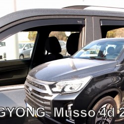 ΑΝΕΜΟΘΡΑΥΣΤΕΣ ΓΙΑ SSANGYONG MUSSO 4D 2018+  ΣΕΤ ΑΥΤΟΚΙΝΗΤΟΥ ΑΠΟ ΕΥΚΑΜΠΤΟ ΦΙΜΕ ΠΛΑΣΤΙΚΟ HEKO - 4 ΤΕΜ.