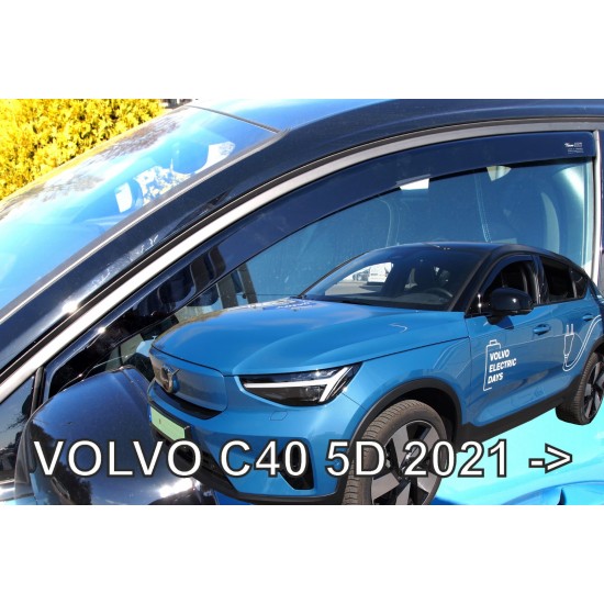 ΑΝΕΜΟΘΡΑΥΣΤΕΣ ΓΙΑ VOLVO C40 5D 2021+ ΣΕΤ ΑΥΤΟΚΙΝΗΤΟΥ ΑΠΟ ΕΥΚΑΜΠΤΟ ΦΙΜΕ ΠΛΑΣΤΙΚΟ HEKO - 4 ΤΕΜ.