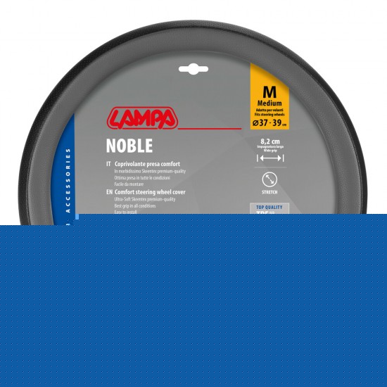 Lampa - Κάλυμμα Τιμονιού NOBLE (M) 37/39cm Μαύρο / Γκρί άοσμο διάτρητο αντιολισθητικό μαλακό ultra soft Skeentex - 1 τεμ. (L3290.1)