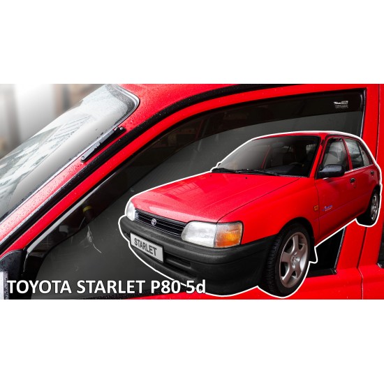 Heko - Ανεμοθραύστες Παραθύρων Για Toyota Starlet (P80) 1989 > 1996 5πορτο υλικό Acrylic Χρώμα Φιμέ - 2 τεμ. (ΑΝΕΜ.29692)
