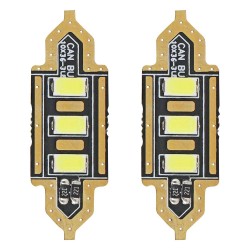 Amio – LED Λαμπάκια Πλαφονιέρας 36mm 12V 5600K 3xSMD 5730 για Εσωτερικό Φωτισμό Αυτοκινήτου – 2 Τεμ. (01449/AM)